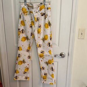 Lemon Print Women's Straight Leg Jeans